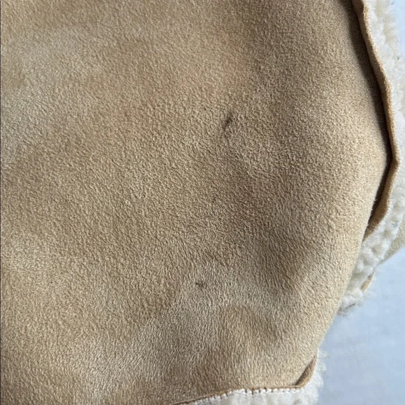 GAP VINTAGE SEUDE LEATHER FLEESE with MATCHING COIN PURSE  BEIGE  PURSE BAG TOTE - Picture 16 of 16